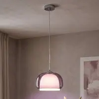 Eglo Hängeleuchte "BELOMONTEJO", rosa (pink, weiß), 1, Ø 30cm H: 126cm, 1 Stk., Leuchten, Hängelampe, Lampe hängend, chrom Glas, Wohnzimmer, Hängeleuchte