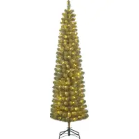 Black Box Trees Charlton Schlanker LED-Baum für Weihnachten - Weihnachtsdeko mit 160 LED-Lichtern, Timer und Dimmfunktion - Weihnachtsbaum Künstlich mit Scharnierkonstruktion - H215 x Ø56 cm - Grün
