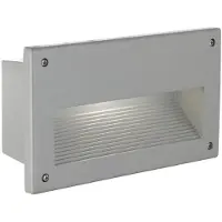 Eglo Außen-Einbauleuchte Zimba, 1 flammige Außenleuchte, Wand-Einbaulampe aus Aluguss und Glas, Farbe: Silber, weiß, Fassung: E14, IP44