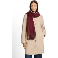 Tom Tailor Schal , Damen, rot (preppy plum), Web, Materialmix, Modetücher Schal, mit Fransen