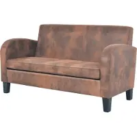 vidaXL Sofa 2-Sitzer Wildleder-Optik Braun