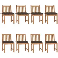 vidaXL Gartenstühle 8 Stk. mit Kissen Massivholz Teak