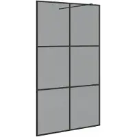 vidaXL Walk-in Duschwand Schwarz 115 x 195 cm Gehärtetes Glas