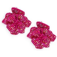 PAULIE POCKET Damen Schmuck Beaded Bloom Earrings - Fuchsia - Größe ONESIZE