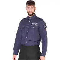 Boland Polizei Hemd, Langarm, blau