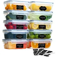 Markenlos Aufbewahrungsboxen mit Deckel, Set von 10 Stück (5 x 1 L + 5 x 840 ml) - luftdicht und vielseitig