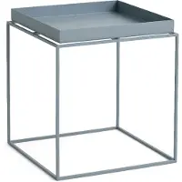 HAY Tray Beistelltisch, blau, 40 x 40 cm, Stahl - , Tray, Blau, für Wohnzimmer, Metall, Design