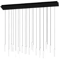 Eglo LED Hängelampe Sardenara, Pendelleuchte Esstisch, Deckenlampe hängend dimmbar, Stahl in schwarz, Glas mit Lufteinschlüssen in klar, warmweiß