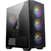 MSI MAG Forge M100R, Micro Tower, PC, Schwarz, Transparent, micro ATX, Mini-ITX, Gehärtetes Glas, Gaming