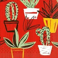Mank Serviette Tissue Sancho in Mexican-Style, 33 x 33 cm, 100 Stück - Kakteen Kaktus