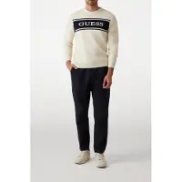 Guess Marciano GUESS Flick Cn Blocking Sw Pearl White Größe: XL | Longsleeves Outlet | Herren | Weiß