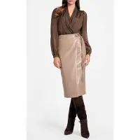Guess Marciano GUESS Gladys Wrap Skirt Silk Taupe Größe: 40 | Lederröcke Outlet | Damen | Schwarz