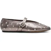 Steve madden Archer Flat Shoes Pewter Leather Größe: 39 | Ballerinas Outlet | Damen