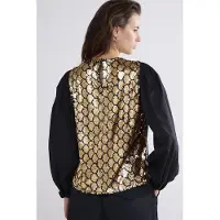 Summum Woman Top Honeycomb Sequins Black Größe: 34 | Longsleeves Outlet | Damen | Schwarz