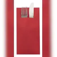Sovie HORECA Besteckserviette Rot aus Linclass Airlaid Light 40 x 40 cm, 75 Stück - Bestecktasche