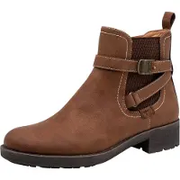 Tamaris Damen Stiefelette Chalsea Knöchelriemen Vegan 1-25812-47, Größe:37 EU, Farbe:Braun
