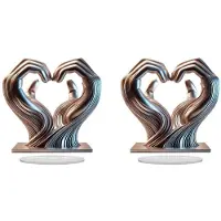 Exogio 2X Liebesfinger-Statue, Herzförmige Acrylhände-Skulptur, Modernes Kunsthandwerk, Heimdekoration, Ästhetische Dekoration für Schlafzimmer