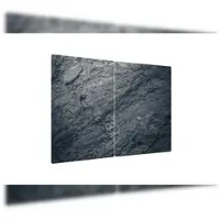 Allboards Glas Herdabdeckplatte Schneidebrett FELS GRANITSTEIN 2er Set Arbeitsplatte Herdschutz Deko für Küchen Gehärtetes Glas, 2 Stück – 52x30cm