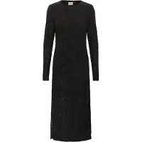 Kaffe Midikleid "Damen Kleid KAzeverina", Damen, Gr. L, N-Gr, schwarz (schwarz deep), Obermaterial: 95% Polyester PES. 5% Elasthan EL., Kleider Midikleid