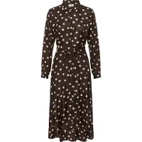 Kaffe Midikleid "Damen Kleid KAoline", Damen, Gr. 38, N-Gr, braun (chocolate braun with chalk dot), Obermaterial: 50% Viskose CV. 50% Viskose LENZING ECOVERO CV LenzEcov., Kleider Midikleid