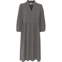 Kaffe Midikleid "Damen Kleid KAedna", Damen, Gr. 38, N-Gr, schwarz (schwarz oyster), Obermaterial: 56% Polyester PES. 44% Viskose CV., Kleider Midikleid