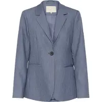 Kaffe Blusenblazer "Damen Blazer KASAKURA", Damen, Gr. 34, blau (vintage indigo), Obermaterial: 77% Polyester PES. 18% Viskose CV. 5% Elasthan EL., Blazer Blusenblazer