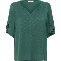 Kaffe Kurzarmbluse "Damen Bluse kurzarm KAmona", Damen, Gr. 34, grün (garden topiary), Obermaterial: 100% Viskose LENZING ECOVERO CV LenzEcov., Blusen Kurzarmbluse