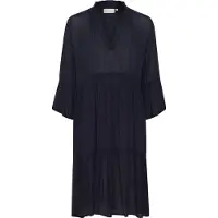 Kaffe Midikleid "Damen Kleid KAmarianah", Damen, Gr. 34, N-Gr, blau (midnight marine), Obermaterial: 100% Viskose LENZING ECOVERO CV LenzEcov., Kleider Midikleid