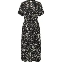 Kaffe Midikleid "Damen Kleid KAbeathe", Damen, Gr. 34, N-Gr, schwarz (schwarz, chalk graphic), Obermaterial: 100% Viskose LENZING ECOVERO CV LenzEcov., Kleider Midikleid