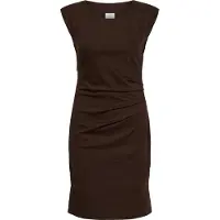 Kaffe Midikleid "Damen Kleid KAindia", Damen, Gr. L, N-Gr, braun (coffee bean), Obermaterial: 76% Polyester Pol. recyc.. 20% Viskose CV. 4% Elasthan EL., Kleider Midikleid