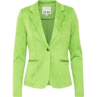 Ichi Blusenblazer "Damen Blazer IHKATE", Damen, Gr. S, grün (grünery leo jacquard), Obermaterial: 85% Polyester PES. 12% Viskose CV. 3% Elasthan EL., Blazer Blusenblazer