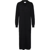 Pulz Jeans Midikleid "Damen Kleid PZSARA", Damen, Gr. M, N-Gr, schwarz (schwarz beauty), Obermaterial: 80% Viskose CV. 20% Polyester PES., Kleider Midikleid