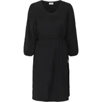 Kaffe Midikleid "Damen Kleid KAkatrine", Damen, Gr. M, N-Gr, schwarz (schwarz deep), Obermaterial: 98% Polyester PES. 2% Elasthan EL., Kleider Midikleid