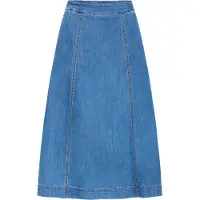 Fransa Jeansrock "Damen Denimrock FRCHICAGO", Damen, Gr. L, blau (mid blau denim), Obermaterial: 85% Baumwolle CO. 13% Polyester PES. 2% Elasthan EL., Röcke Jeansrock