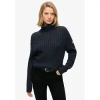 Superdry Rollkragenpullover "SLOUCHY CABLE ROLL NECK" Baumwolle, loose fit