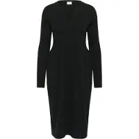 Kaffe Midikleid "Damen Kleid KAdora", Damen, Gr. L, N-Gr, schwarz (schwarz deep), Obermaterial: 80% Baumwolle CO. 20% Nylon NY., Kleider Midikleid