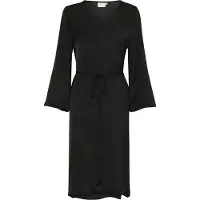 Kaffe Midikleid "Damen Kleid KAcassie", Damen, Gr. 34, N-Gr, schwarz (schwarz deep), Obermaterial: 100% Polyester PES., Kleider Midikleid