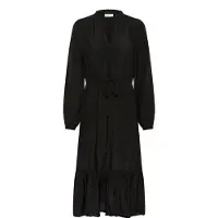 Kaffe Midikleid "Damen Kleid KAeverly", Damen, Gr. 34, N-Gr, schwarz (schwarz deep), Obermaterial: 50% Viskose CV. 50% Viskose LENZING ECOVERO CV LenzEcov., Kleider Midikleid