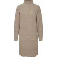 B.young Midikleid "Damen Kleid BYMISHA", Damen, Gr. L, N-Gr, grau (cement melange), Obermaterial: 55% Polyacryl PAN. 27% Nylon NY. 10% Polyester PES. 6% Wolle mw. 2% Elasthan EL., Kleider Midikleid