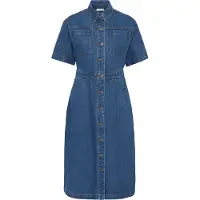 Kaffe Jeanskleid "Damen Kleid KAmyah", Damen, Gr. 34, N-Gr, blau (blau washed denim), Obermaterial: 62% Baumwolle CO. 38% Polyester PES., Kleider Jeanskleid