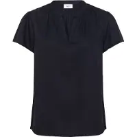 Saint tropez Kurzarmbluse SAINT TROPEZ "Damen Kurzarm-Bluse BrittaSZ", Damen, Gr. S, blau (night sky), Obermaterial: 100% Viskose Birla Livaeco CV Livaeco., Blusen Kurzarmbluse