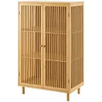 Helloshop26 - Niedriges Schrank-/Regal-/Aufbewahrungseinheit 110 x 66 x 40 cm Aufbewahrungseinheit aus natürlichem Bambus