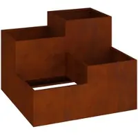 Helloshop26 - Rechteckiger Garten-Übertopf 100 x 100 x 60 cm langlebig offener Boden aus rostfreiem Stahl