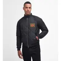 Barbour für Herren. MQU1326 Jacke Merchant Quilted Jacket schwarz (L), Lässig, Synthetisch, Langarm