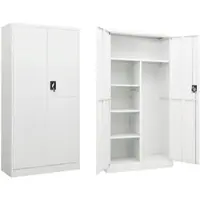 Décoshop26 - Büroschrank mit 2 Türen und 4 Einlegeböden 90 x 40 x 180 cm weißer Stahl DEC024487 DEC024487