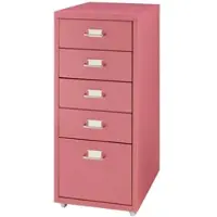 Helloshop26 - Bürocontainer Schrank Rollcontainer Aufbewahrungsmöbel mit 5 Schubladen 69 x 28 x 41 cm Wassermelonenrot
