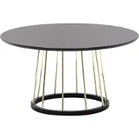 Wohnling Couchtisch Rund 80x80x42cm Schwarz Gold Metall Modern Wohnzimmer