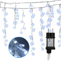 Izrielar 15M LED Eisregen Lichterkette Innen Lichtervorhang 600 LEDs Eiszapfen Weihnachtsbeleuchtung 8 Modi Weihnachtsdeko Party Garten Kaltweiß