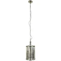 Licht-Erlebnisse Hängelampe Metall Glas D: 26 cm rund H: max. 150 cm in Messing Antik E14 2-flammig Art Déco