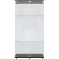 PXloue Vitrine Vitrinenschrank mit Glastrennwand&LED-Glasvitrine 80x36x164cm